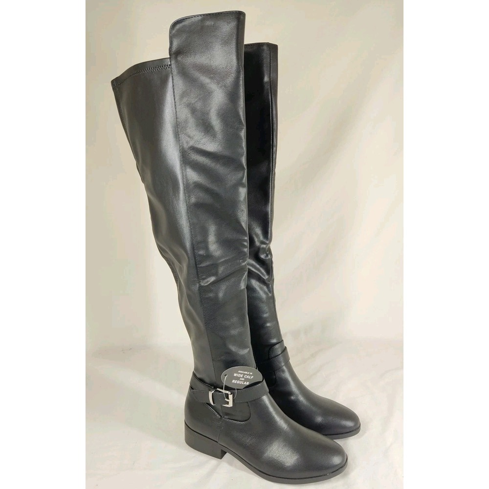 Style & Co. Womens Charlaa Faux Leather Over-The-Knee Boots | Black Sm | 7M
